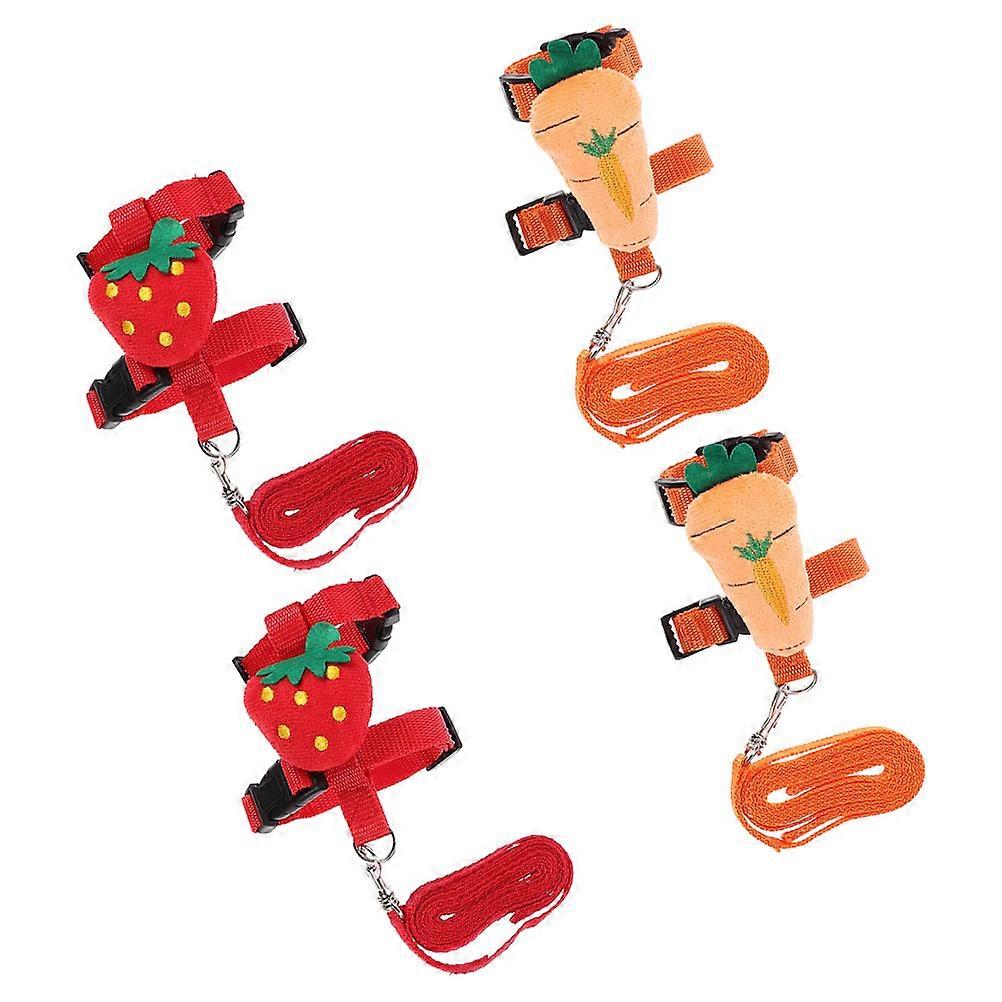 Assorted Color Bunny Harness and Leash Set for Pets 8Pcs