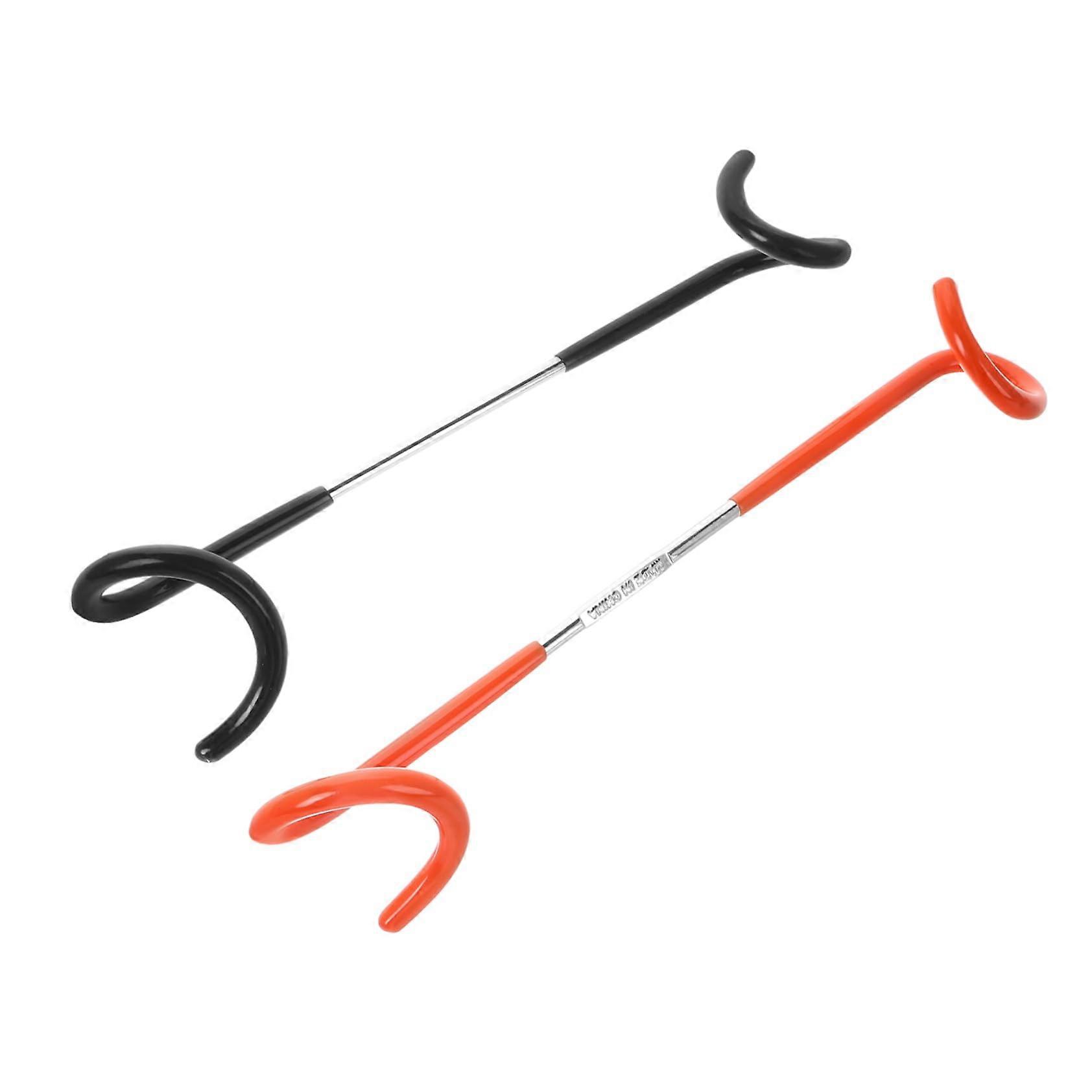 Camping Hooks 2pcs Set Black and Orange Stainless Steel Tent and Garden Lantern Outdoor Hanger Pole