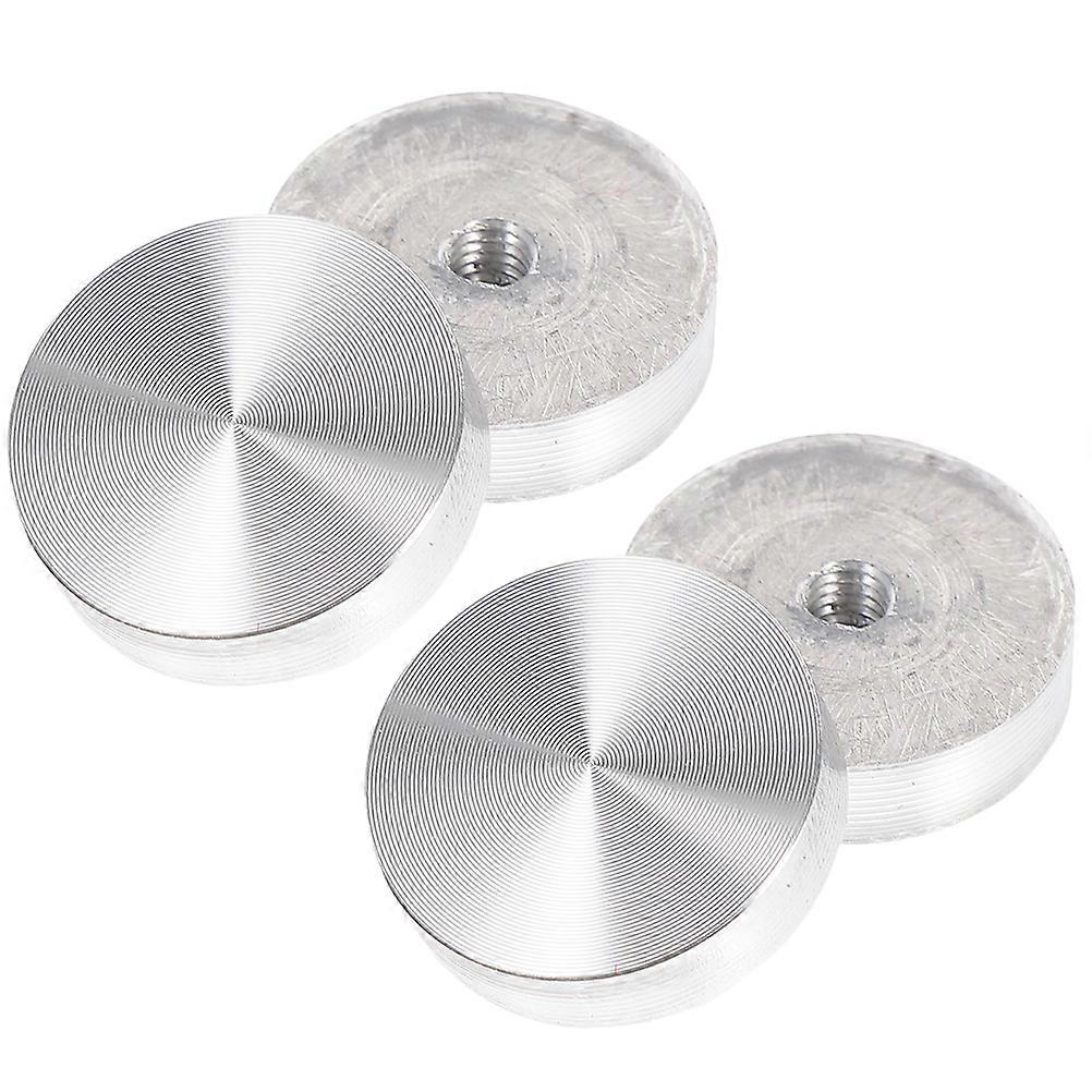 Durable Round Metal Disc for Table Silver .00X4.00X0.70CM Glass Table Conversion 4Pcs