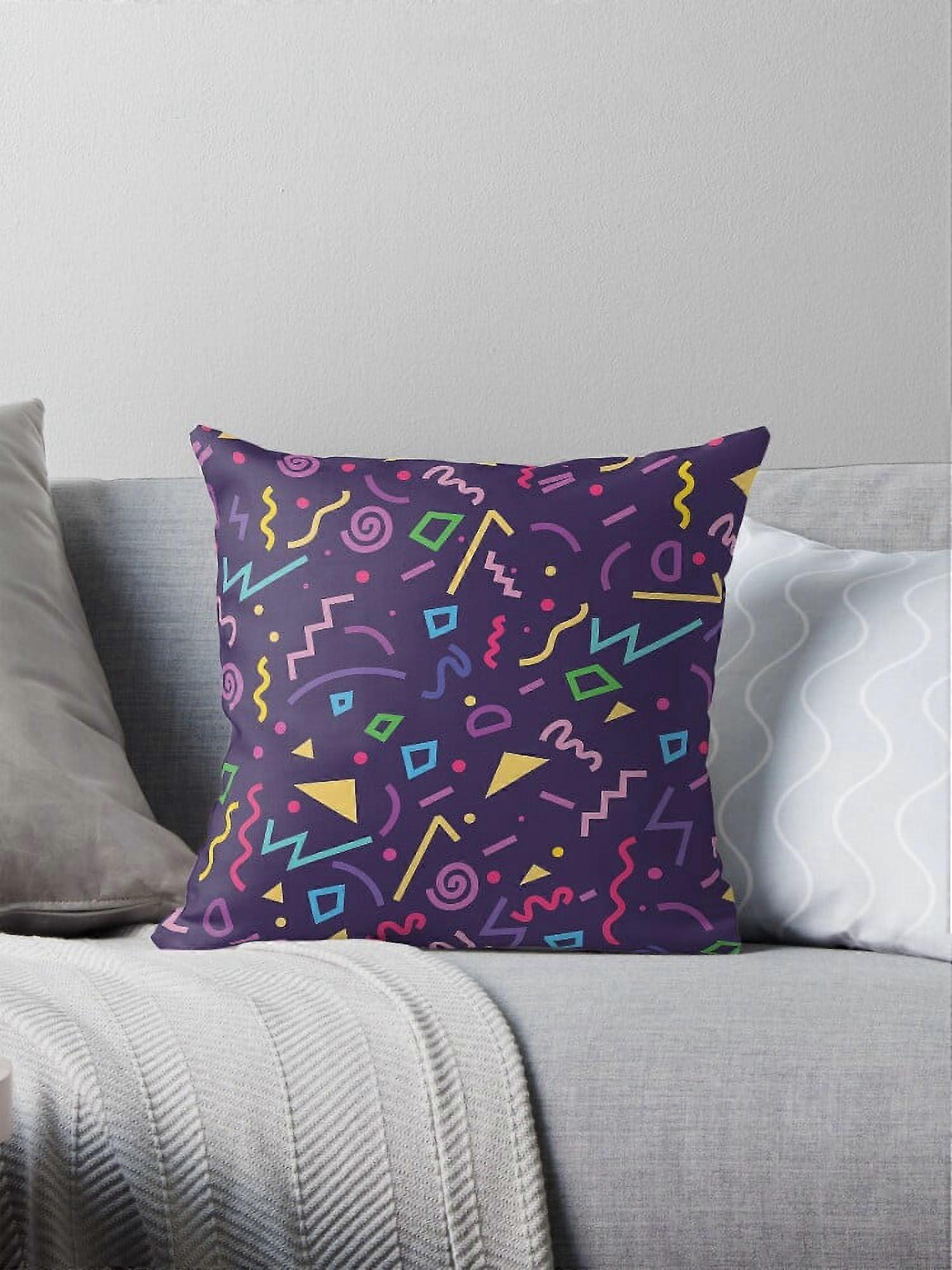 AIVO 80s Purple Memphis Pop Art Pattern Federe per cuscini Copricuscino Copricuscino Divano Due Lati