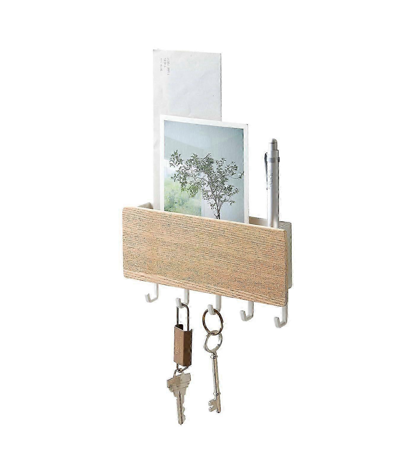 Wall Mounted 5 Hooks Multiple Mail and Key Holder, Home Wall Organizer for Door Entryway Hallway