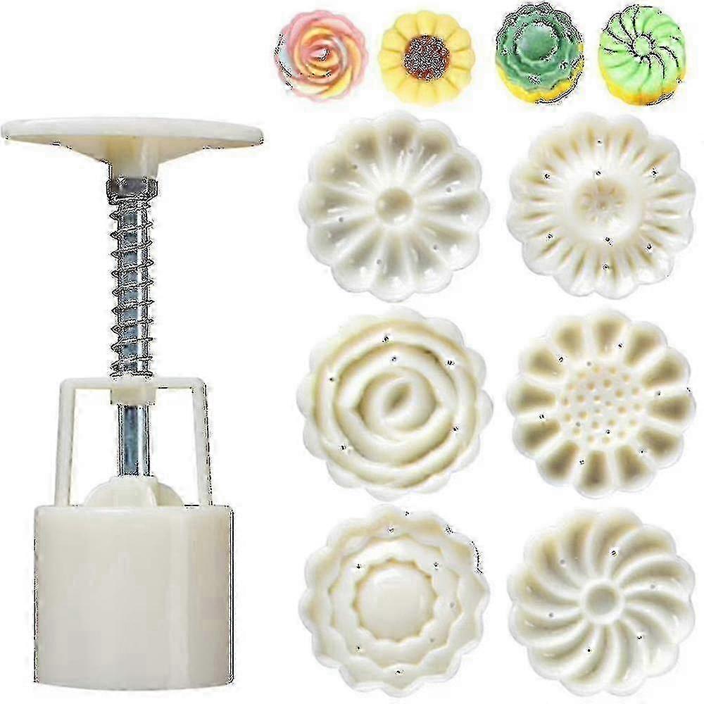 Bath Bomb Mold Set of 7 with 1 Press and 6 Stamps by c-YUHAO nc-u7