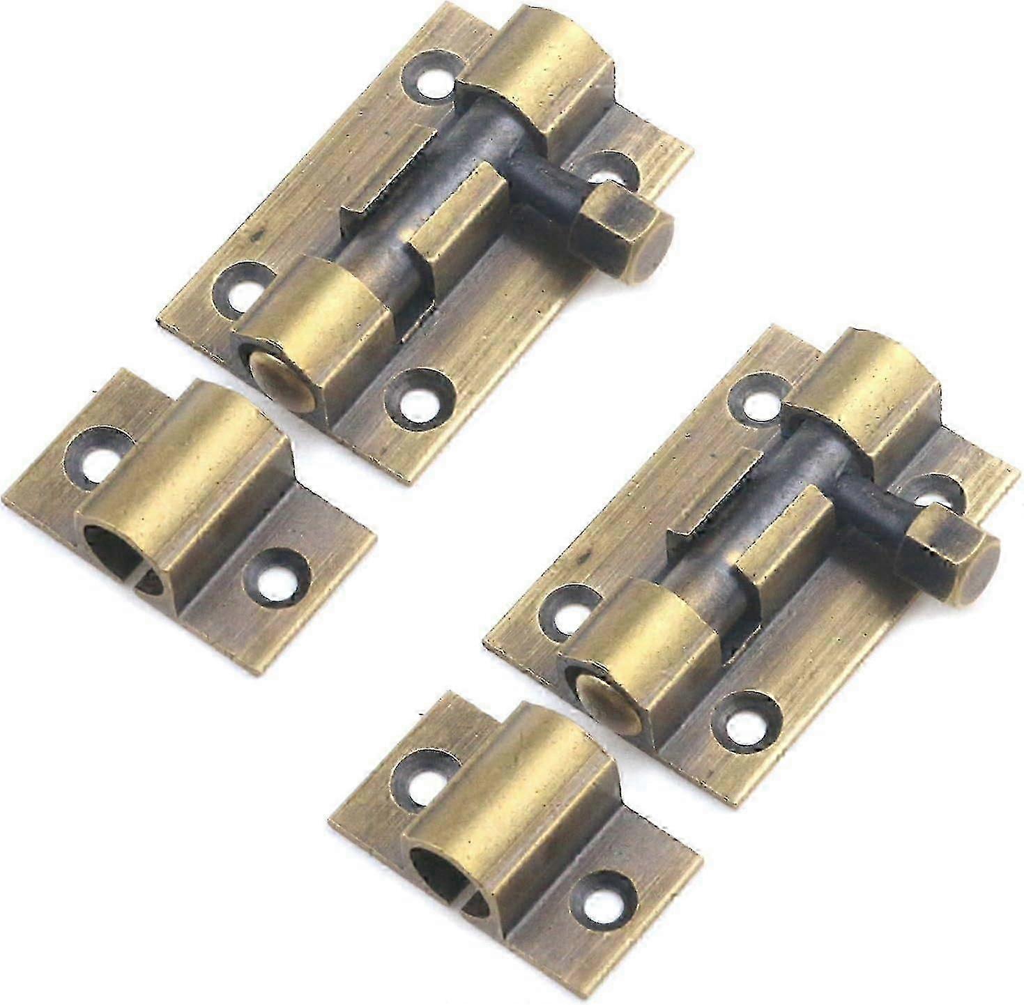 Barrel Bolt Slide Latch Lock Brass Door Security Window Gate Latch Hardware Sliding Door Latch with Screws Pack of 2