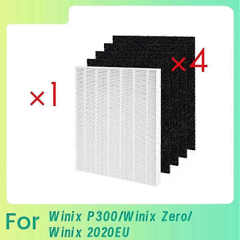 1 HEPA Filter and 4 Activated Carbon Pre-Filters for P300/ Zero/ 2020EU Air Purifier