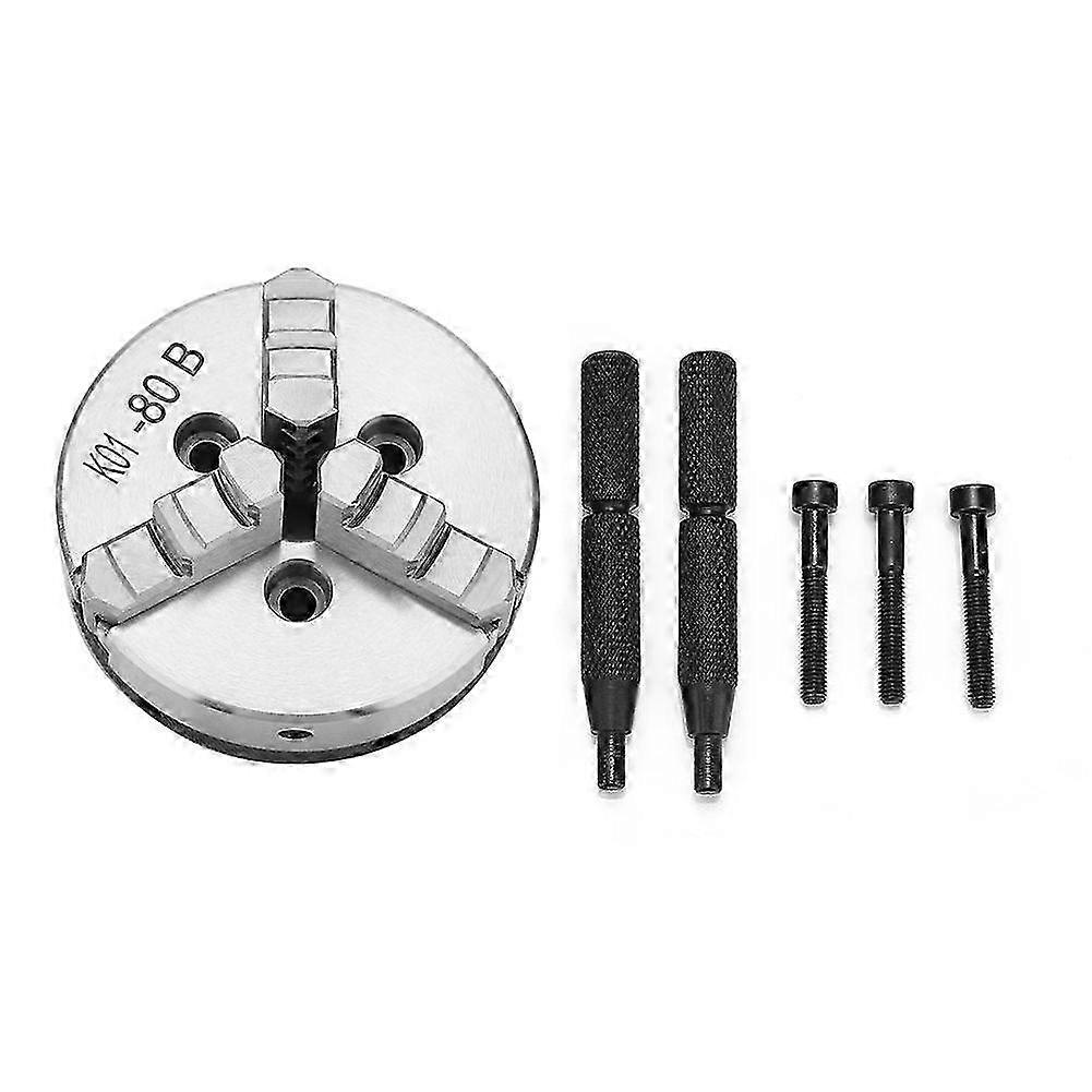 SANOU K01-80B 3-Jaw Manual Self Centering Lathe Chuck 80mm Diameter