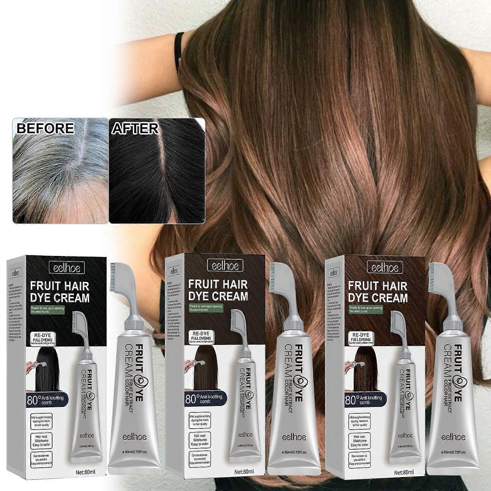 Eelhoe Fruit And Vegetable Hair Cream Is A Natural, Gentle, Long-Lasting Hair Cream That Does No Harm To The Scalp And Hair, And Is Easy To Color And 