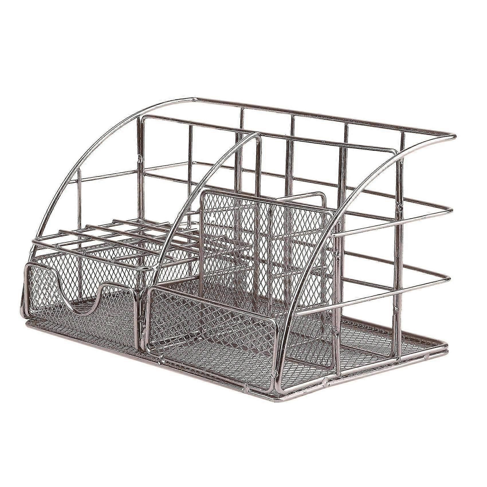 Simple Wrought Iron Multifunctional Storage Basket (Sand Nickel)