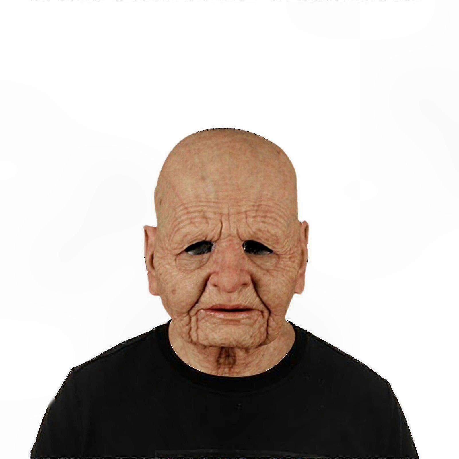 Full-Length Latex Mask, Realistic Design Featuring an Elderly Woman with Emotional Expression