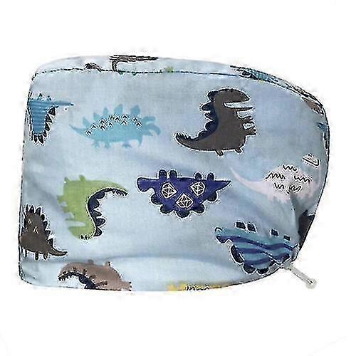 Adjustable Dino Printed Surgical Scrub Cap