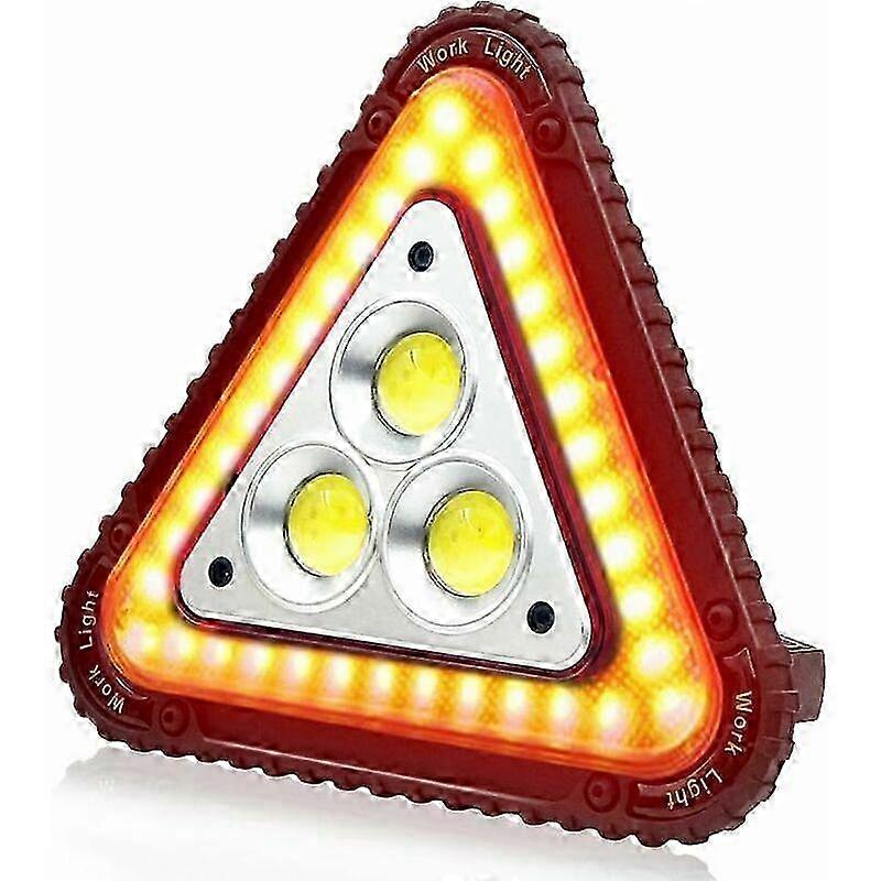 Portable Led Warning Triangle,portable Led Work Light,usb Rechargeable,triangle 4 Modes Cob Spotlight Car Repair Flood Light 30w