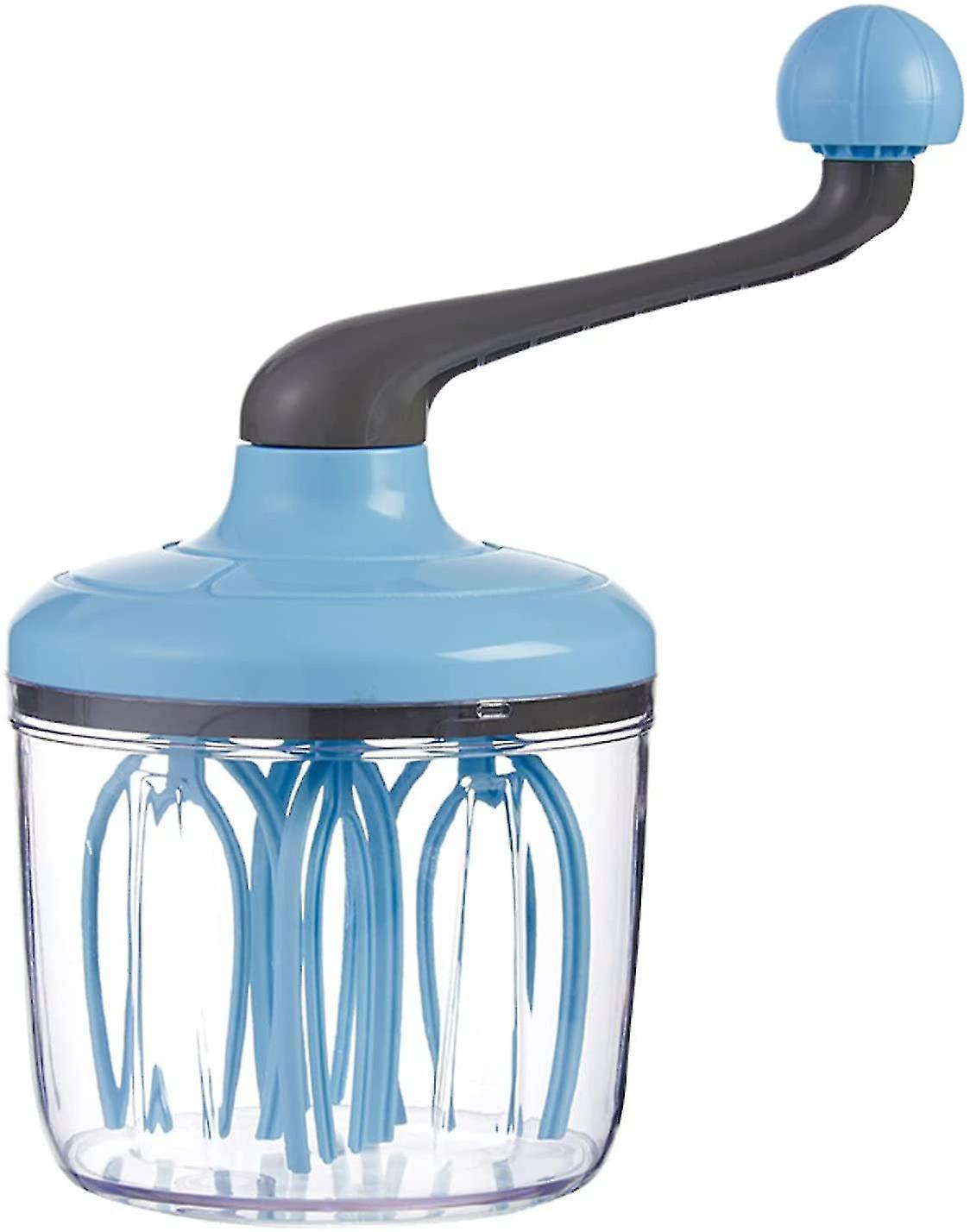 Rotary Hand Whisk Hand Whisk Rotary Hand Whisk Beater Stirrer For Baking Cooking [blue]