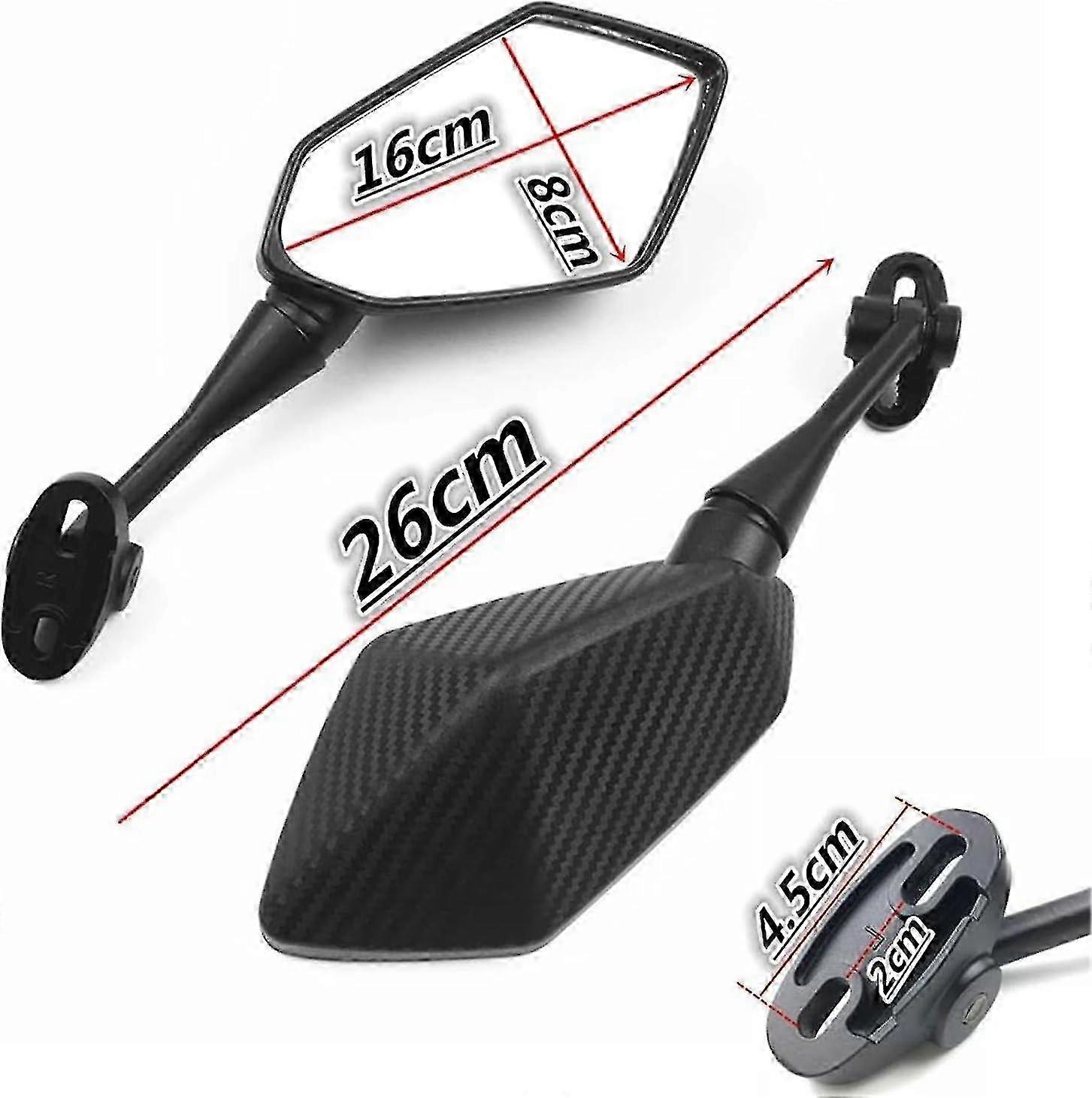 Motorcycle rear view mirrors for YZF R3 R1S - Sleek carbon design