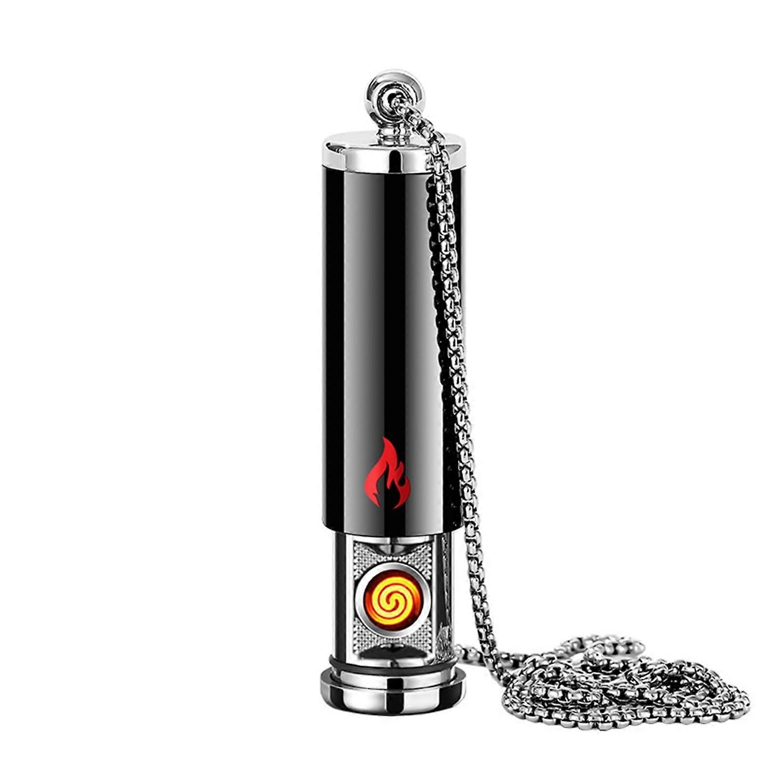Smart Metal Lighters With Voice, Gravity, Airflow And Knock Sensing, Reusable Lighters With Lanyard, Gold And Black