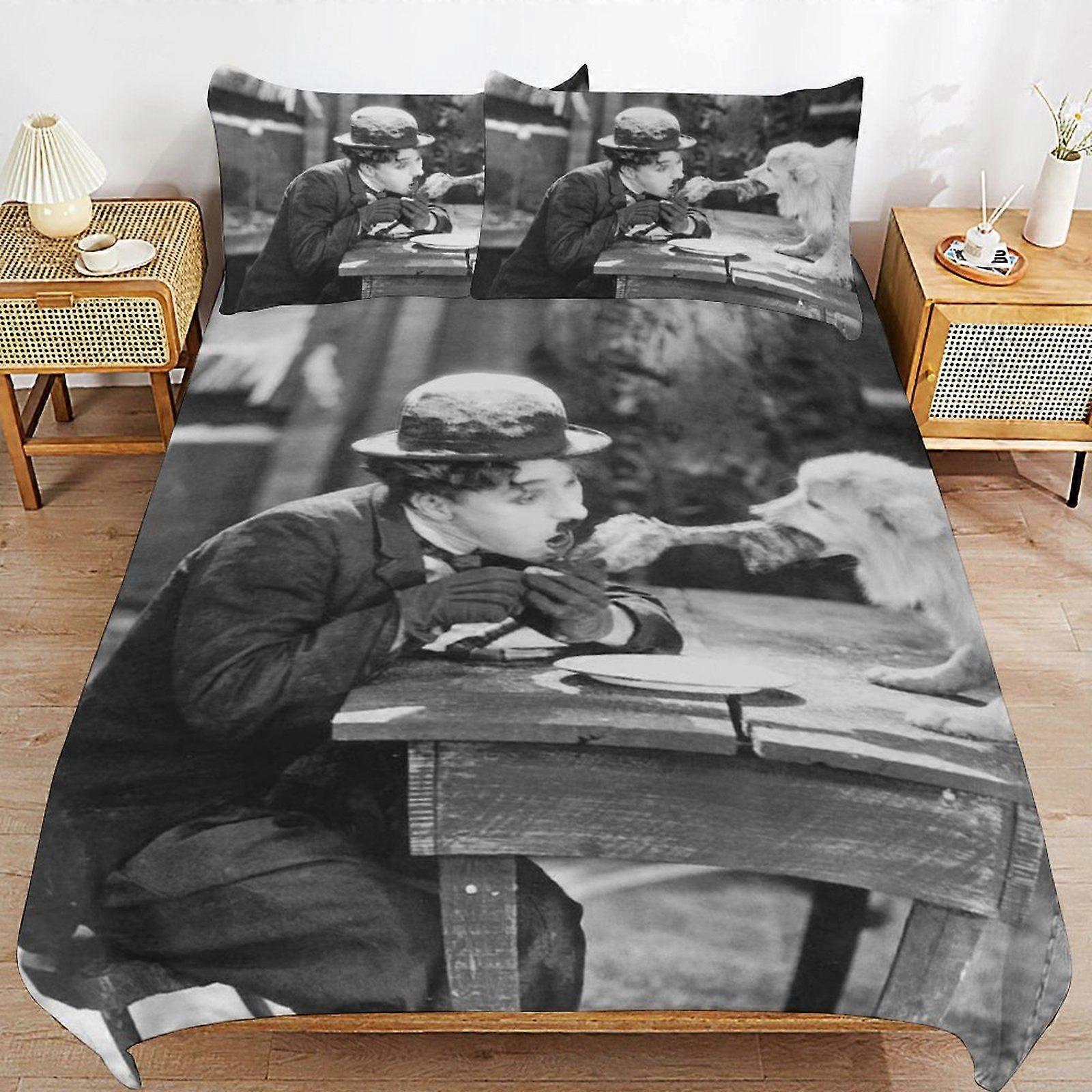 w271 Charlie Chaplin Hypoallergenic Smooth Comfort Soft Weave Zipper Duvet Cover Sets for Bedroom Sleep Upgrade m271