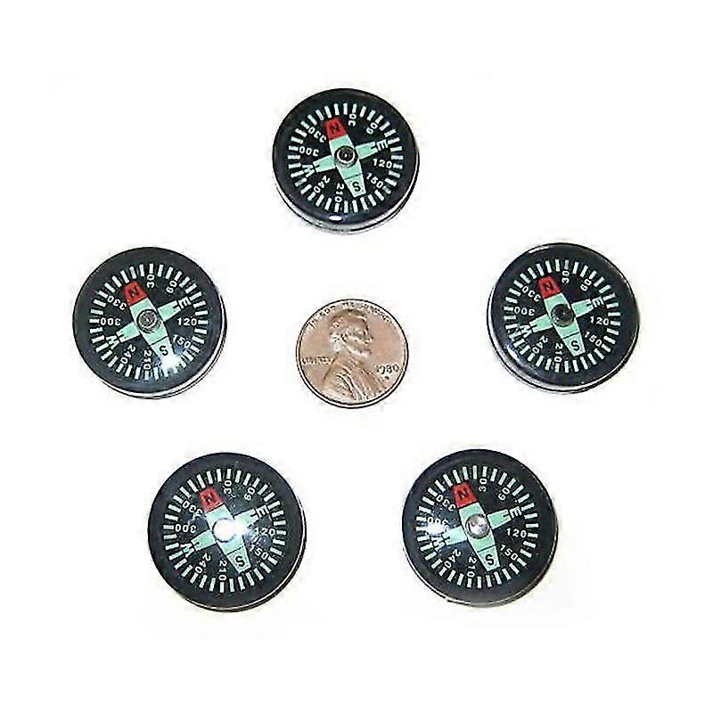 5 Small 25mm Pocket Survival Scout Button Compasses!