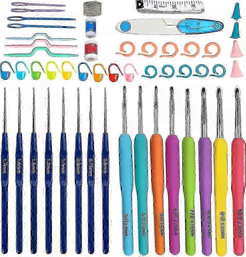 Complete Crochet Kit with 53 Pieces, Ergonomic Hooks for Arthritis, Ideal for Beginners and Hobbyists