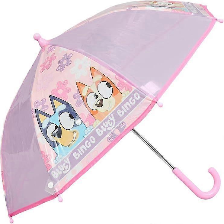 Disney Stitch Kids Umbrella Girls Pink and Blue Angel Design Easy Grip Handle