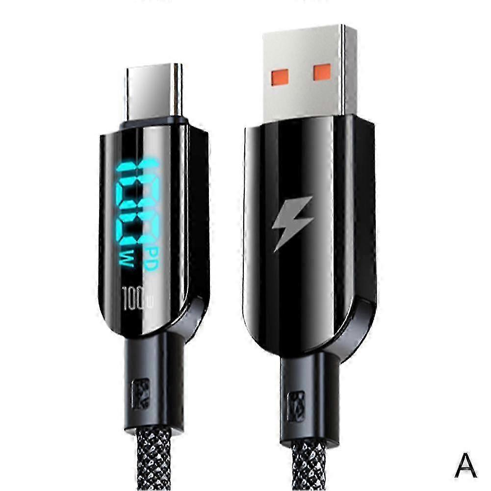 100W Digital Display Data Cable Type C USB PD Fast Charging Cables