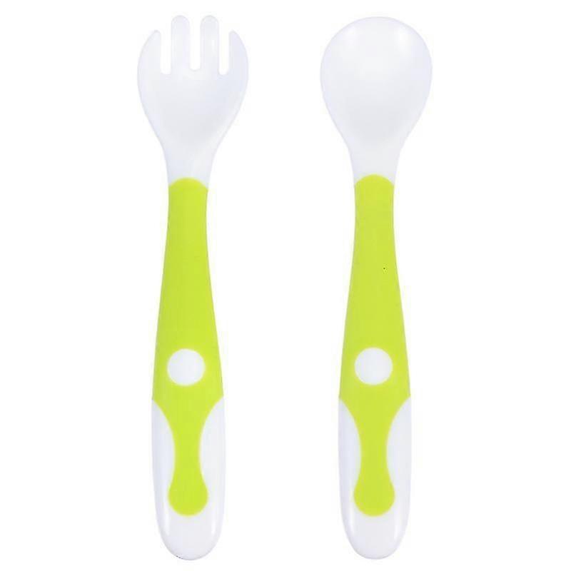 1 Set Of Training Tableware Babies Learning Spoon Fork Toddler Eating Tools