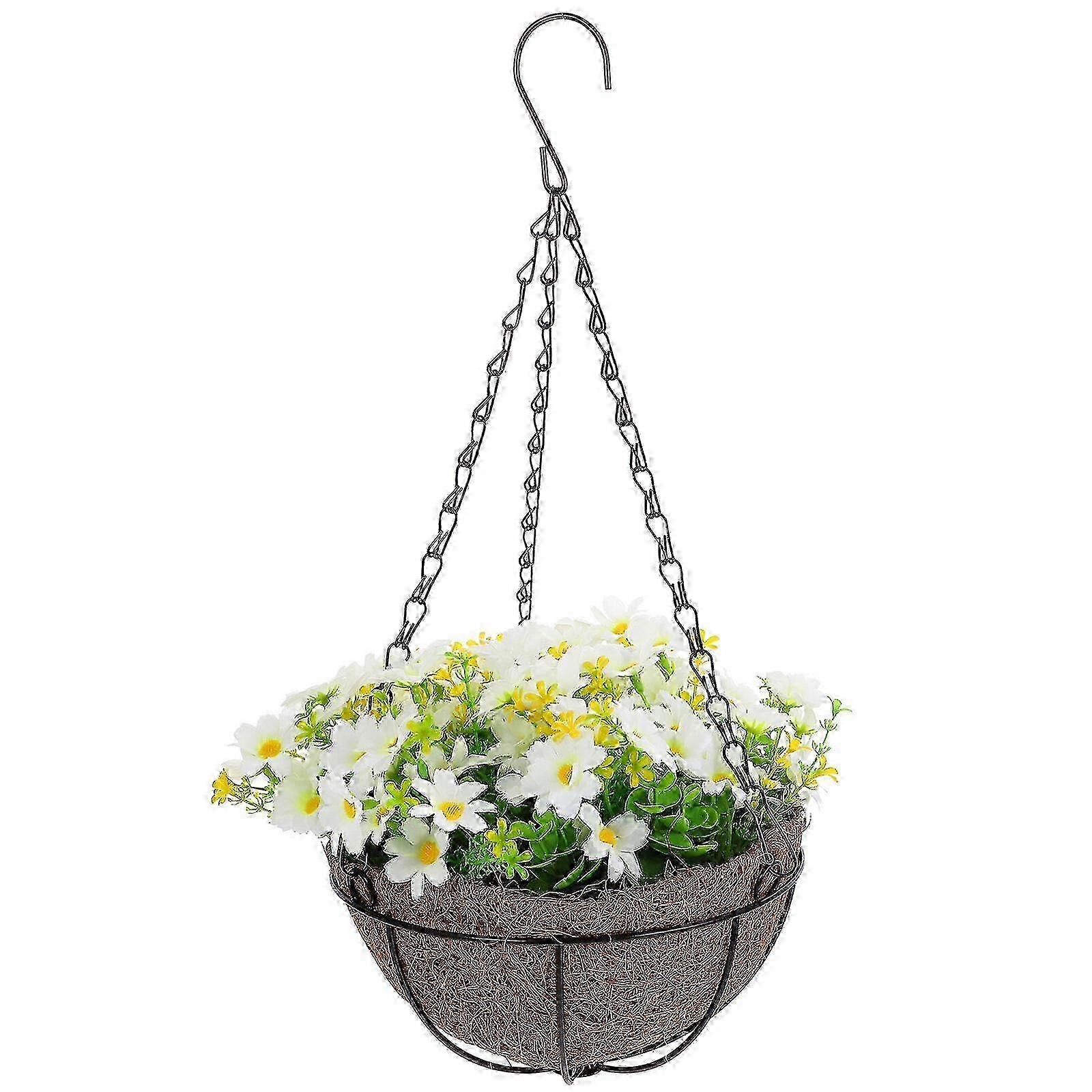 Artificial Hanging Basket with Flower Artificial Flowers in Basket Simulation Flower Decoration