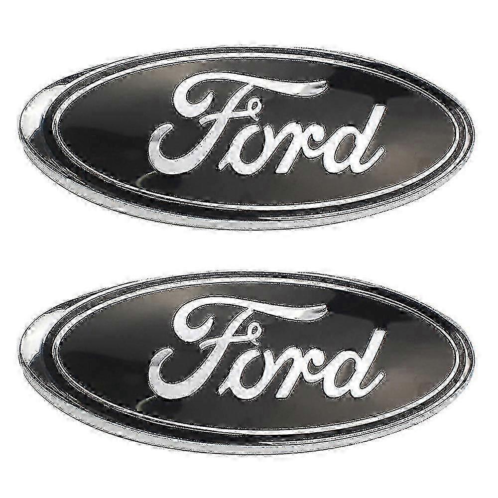 2pcs Car Emblem Badge Compatible with Compatible withd F150 Oval Decal Badge Front Rear Grille Namep