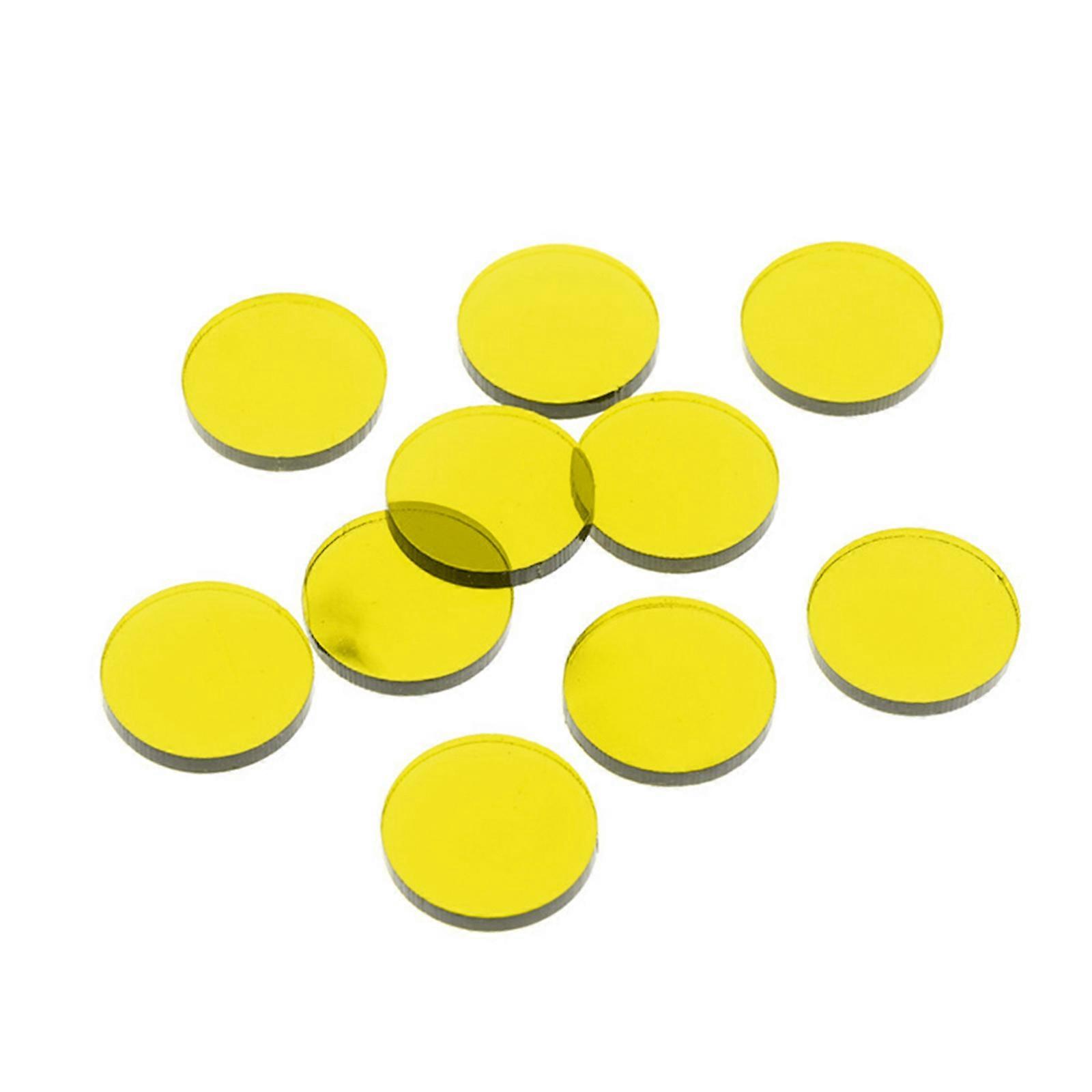 10Pcs Clear Acrylic Billiard Pool Cue Replacement Tips Pool Stick Tips Snooker Cue Tips for Pool Cues and Snooker  Yellow