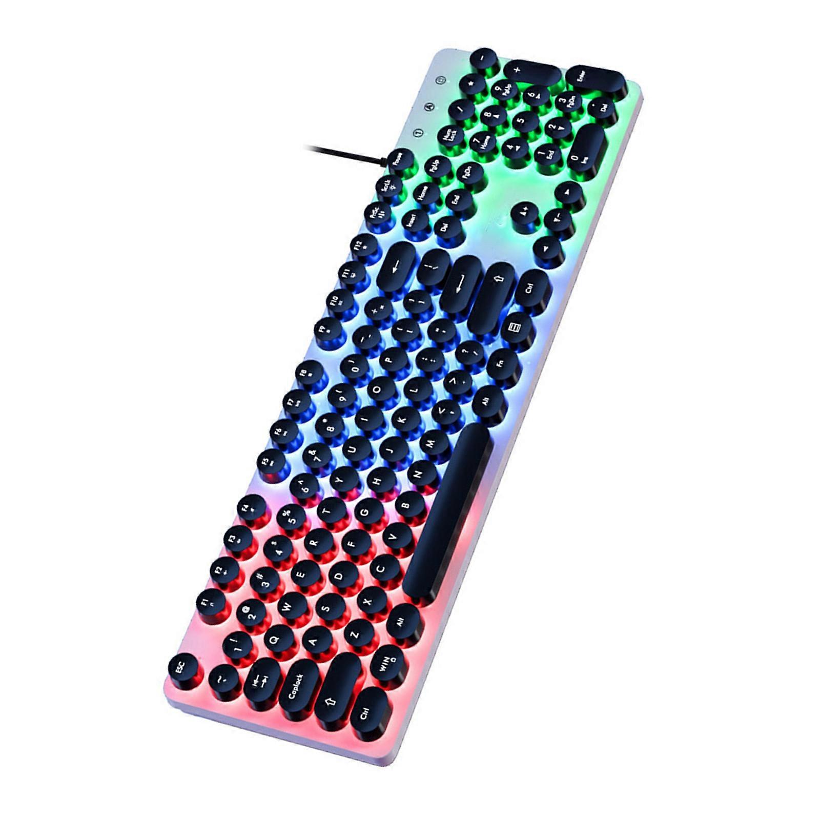 Punks Style Tactile Feedback Wireds Keyboards Customizable RGBs Lighting Ergonomic For PC Systems Multicolor