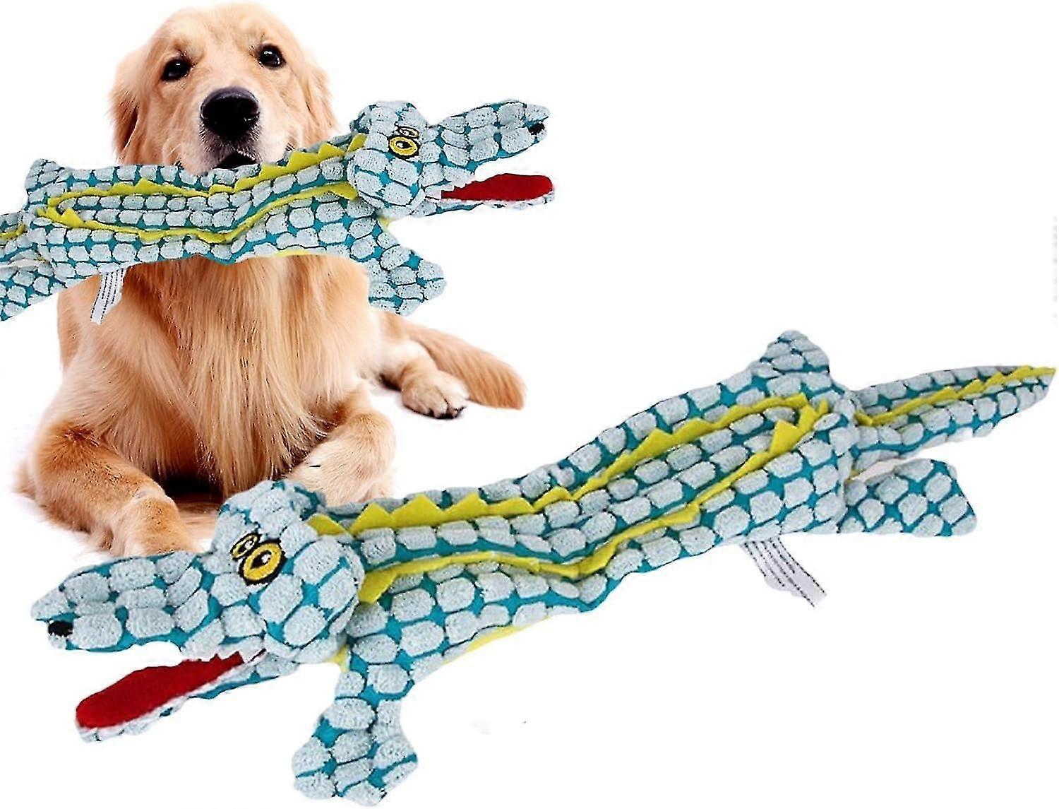 Soft Squeaky Dog Dog Toys,Squeaky Crocodile Plush for Aggressive Chewers