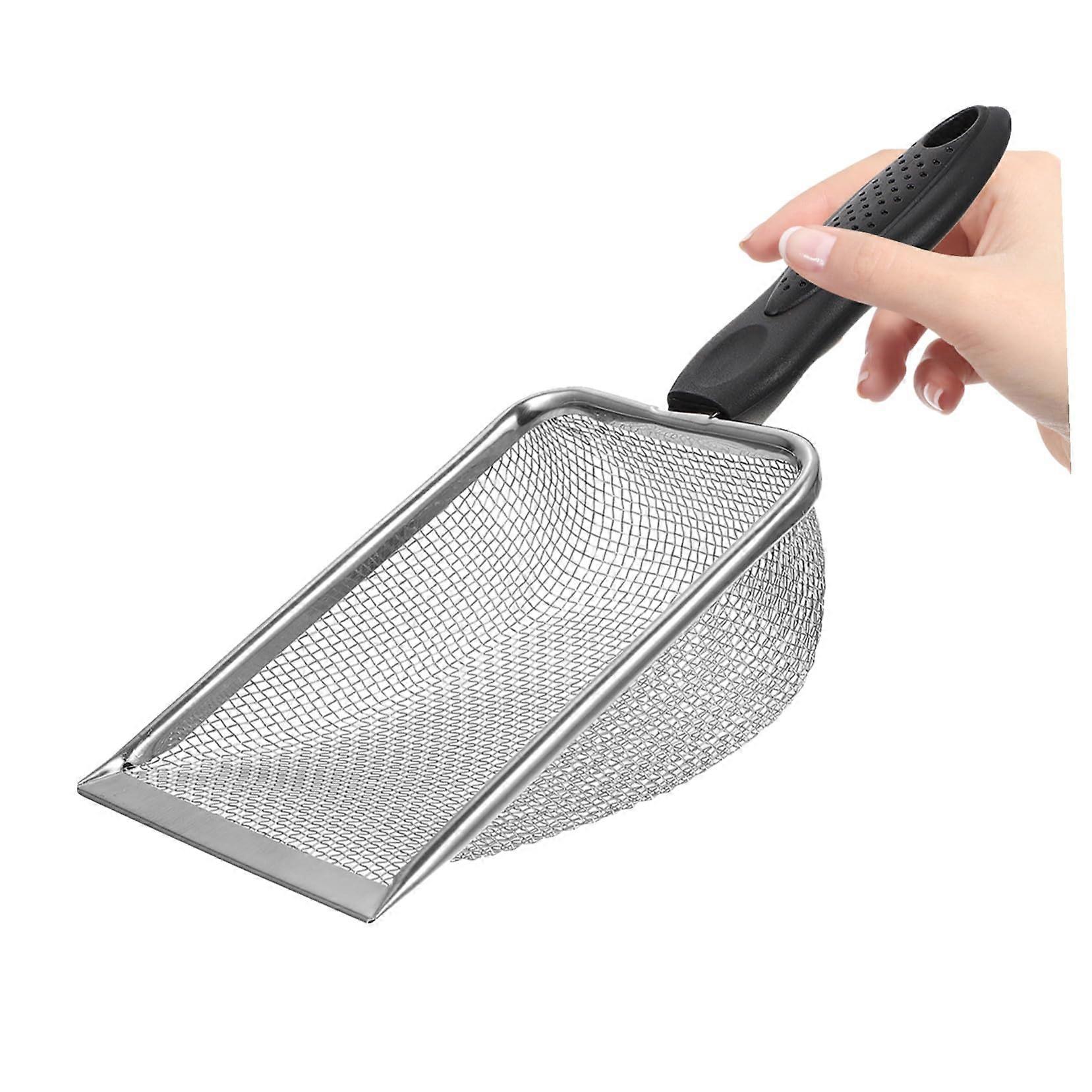 Stainless Steel Reptile Sand Scoop With FineDense Mesh Tortoise Lizard Spider Snake Scorpion Substrate Cleaning Tool