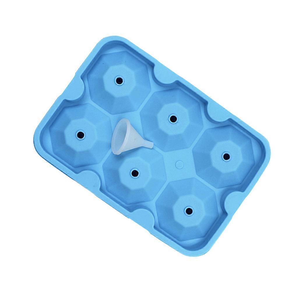 Sky Blue Silicone Ice Mold for Ice Making 6 Cavity 1Pcs Mold