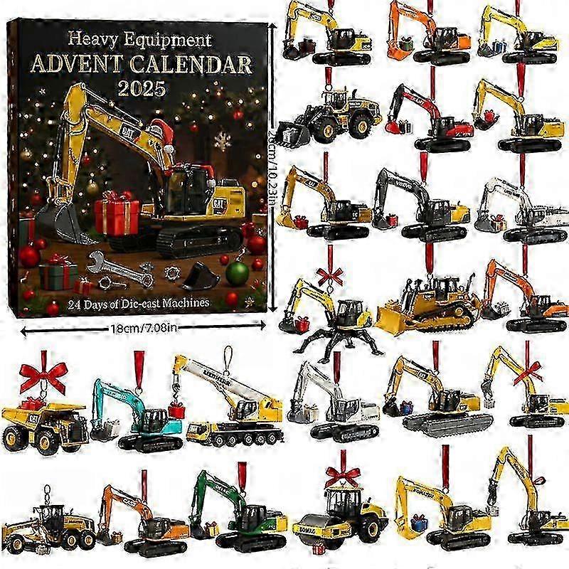 Ημερολόγιο αντίστροφης μέτρησης Χριστουγέννων 2025 | Ημερολόγιο βαρέως εξοπλισμού | 24 ημέρες 2D ακρυλικό ματ ματ διακοσμημένο αντίστροφη μέτρηση για τα παιδιά των Χριστουγέννων για τον σύζυγο