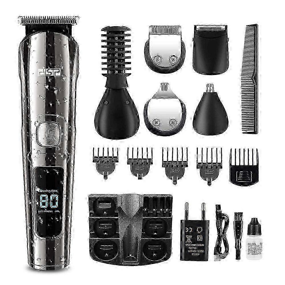 Waterproof Self-Sharpening Blades, Multi-Functional Grooming Kit for Men LED Display Rechargeable Lithium-Ion Battery