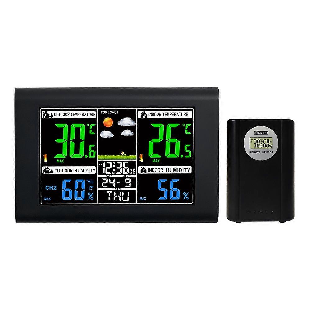 Weather Station Wireless Indoor Outdoor Thermometer, Digital Thermometer with Remote Sensor, Baromet