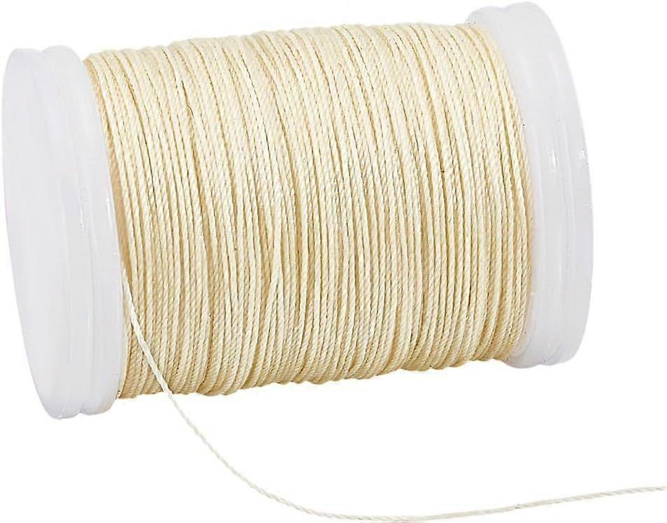 0.5mm Waxed Cord 131 Yards Waxed Beading String Polyester Threads Wax Cord Twine for Bracelet Necklaces Dreamcatcher Jewelry (White)