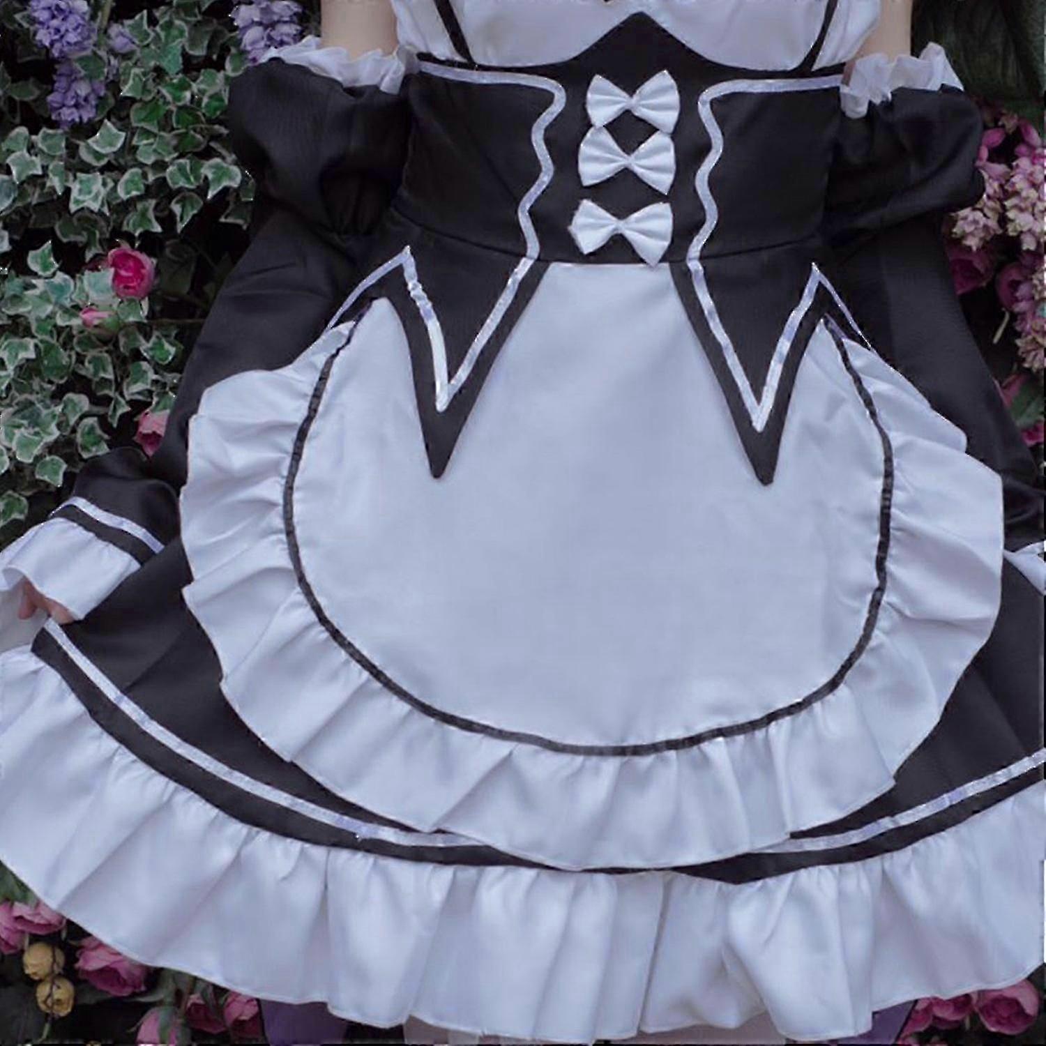 Re:Zero XXL Maid Dress Cosplay Set with Sleeves and Accessories