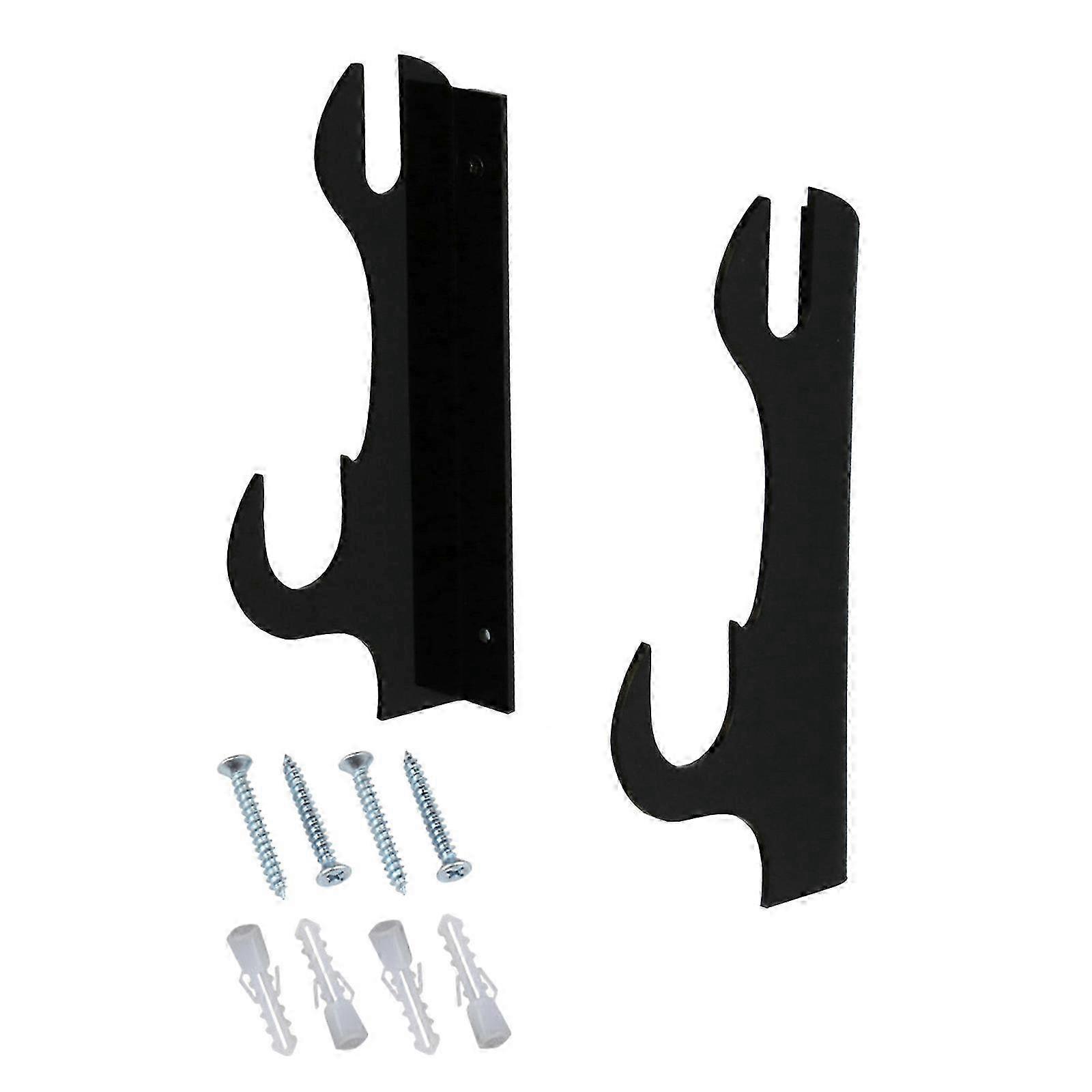 Wall Mounted Sword Hanger Holder 1Pair Double Layer Samurai Swords Storage Rack Black