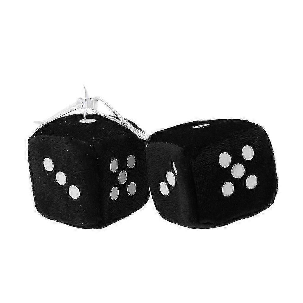 1 Pair Fuzzy Dice Dots Rear View Mirror Hanger for Car Decoration