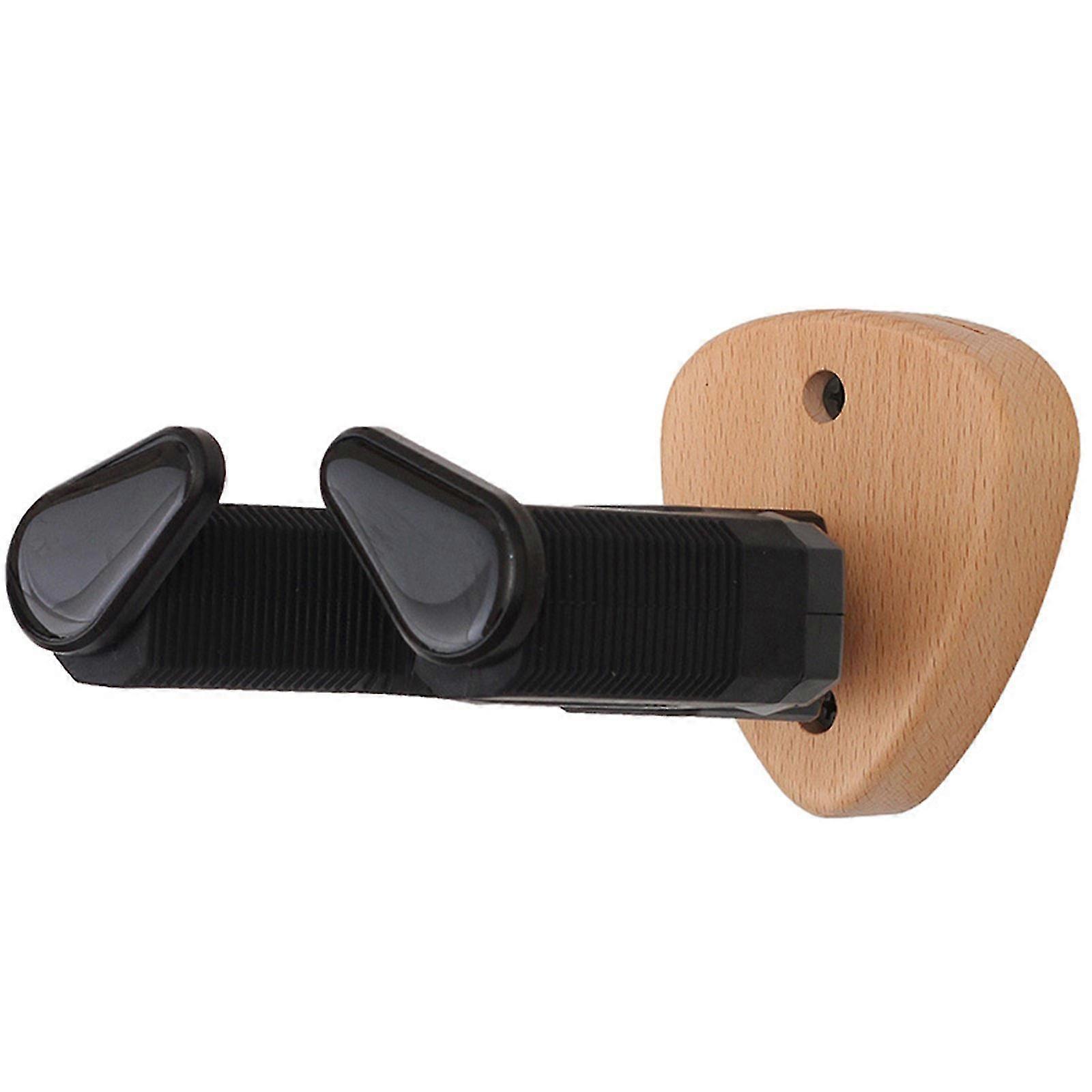 Wall Mounted Guitar Holder Space Saving Instrument Hook Storage Solution Wood Texture Perfect for Multiple Instruments