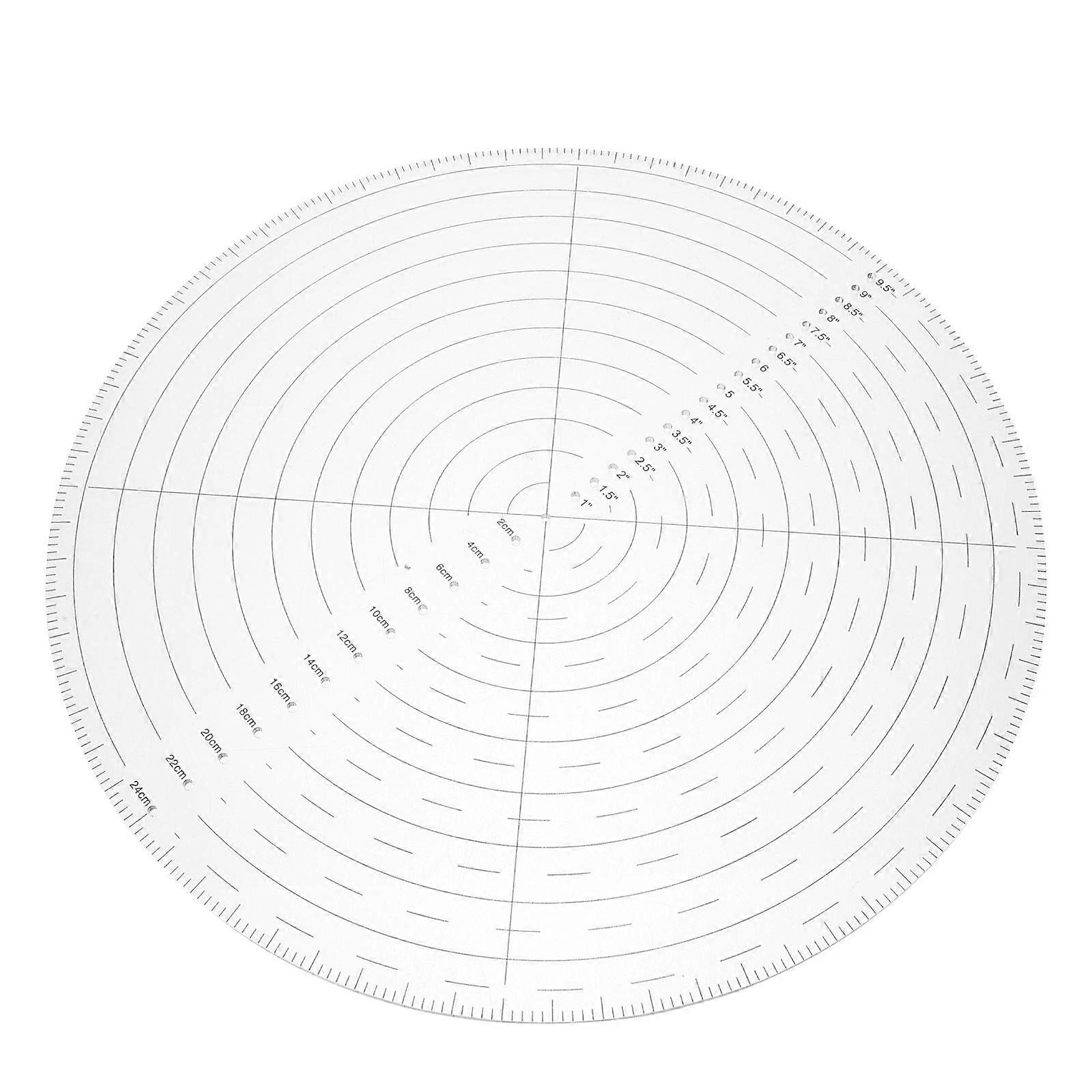 Transparent Acrylic Centering Ruler for Precise Circle Drawing