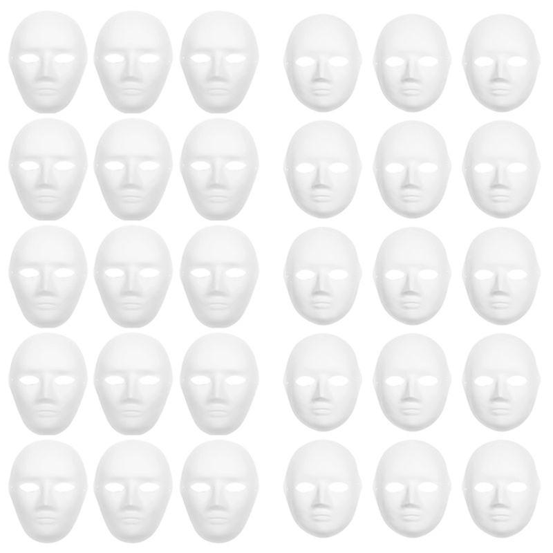 30 Pack 2 Sizes Paper Mache Masks Create Artistic Craft