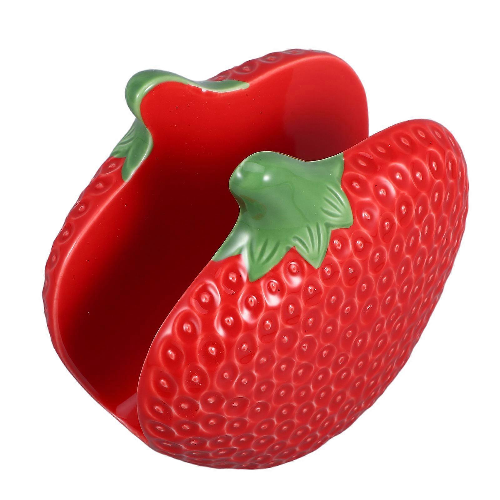 Red Ceramic Paper Napkin Holder for Kitchen and Dining Table