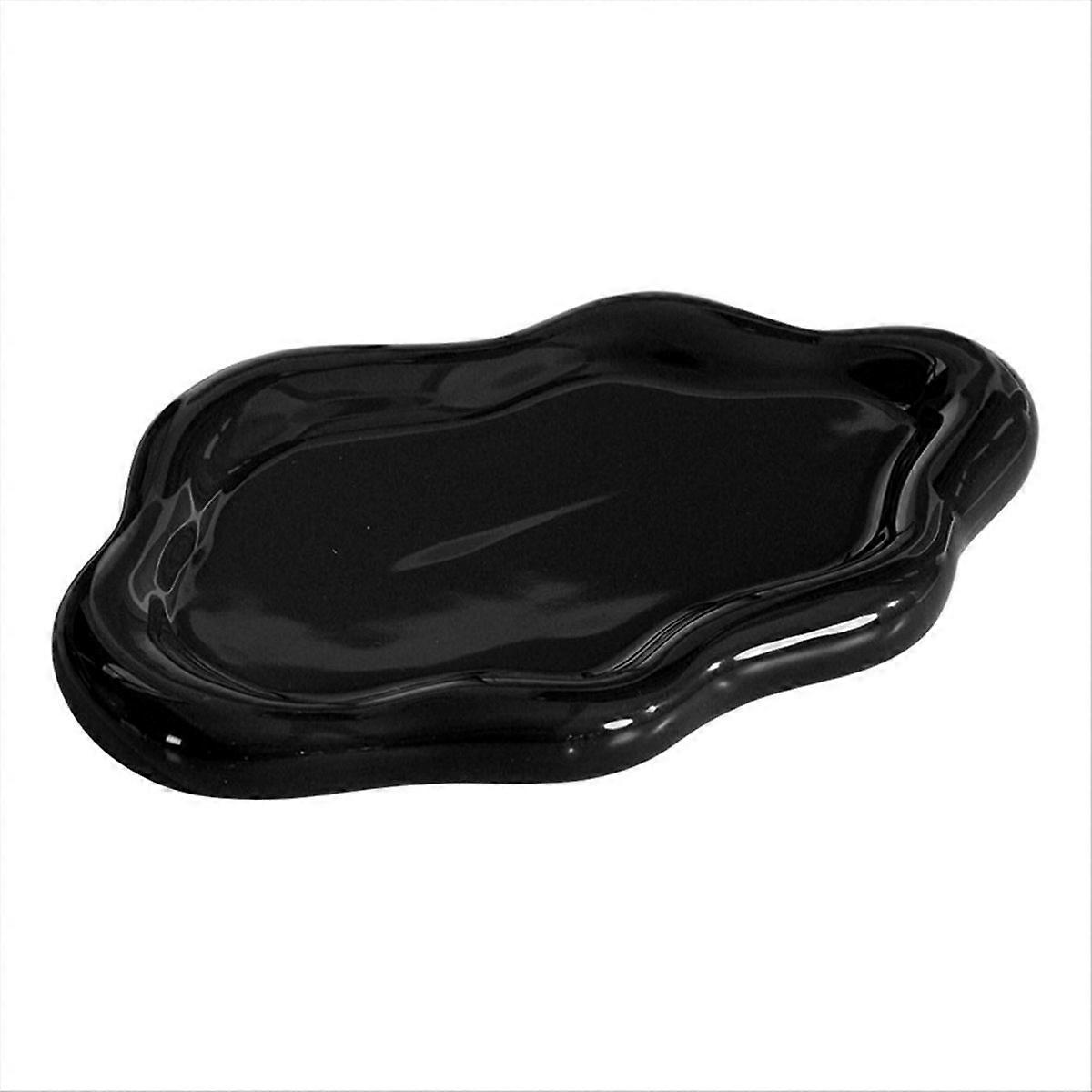 Ceramic Jewelry Tray Dish for Ring Key Trinket Cloud Shape Decor, B