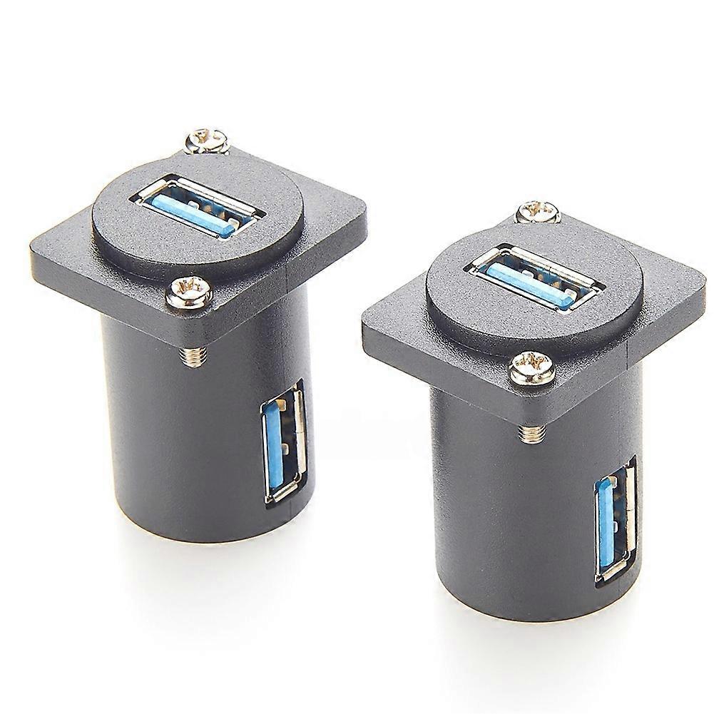 USB 3.0 Panel Mount Adapter Angled Exit USB 3.0 A Female D-Type Panel Mount Connector Bulkhead Coupler