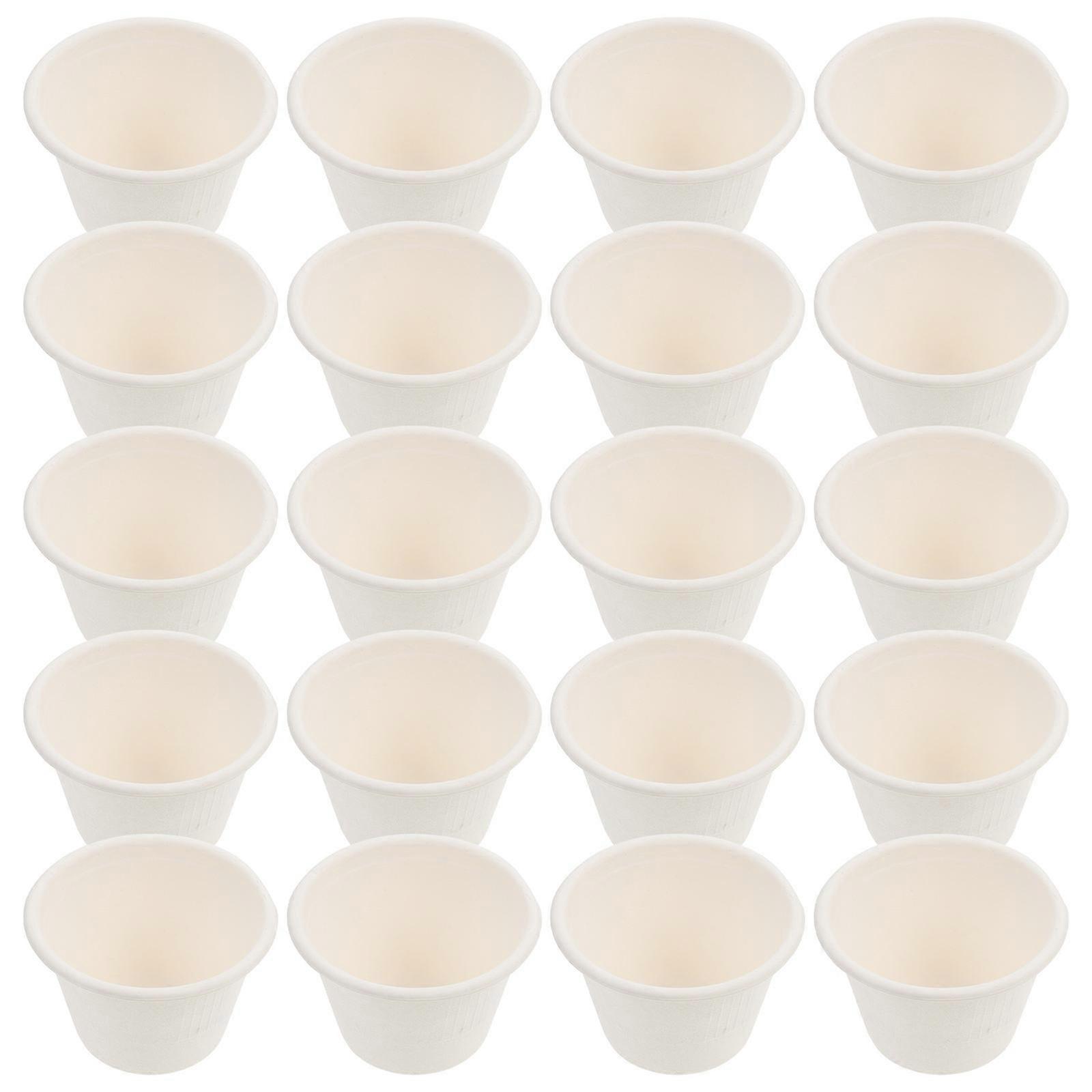 Ice Cream Cups Pulp for Packing 50Pcs White Cups