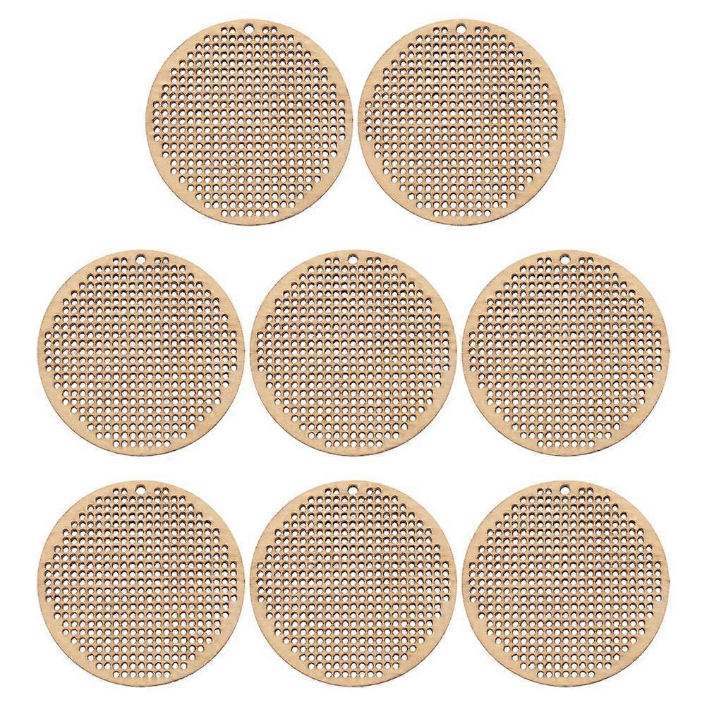 Khaki Wood Cross Stitch Chips for Decorating 8Pcs DIY Bookmark Frames