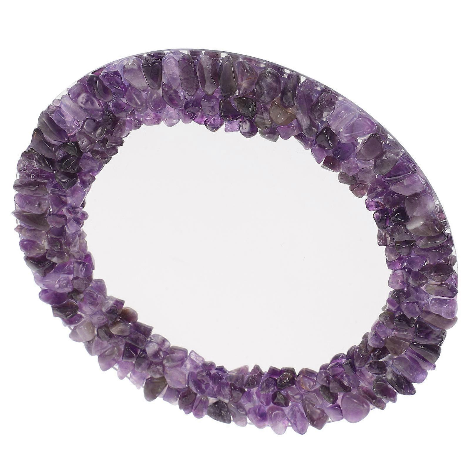 Purple Crystal Mirror for Vanity Use Featuring 2Pcs Decorative Makeup Mirrors