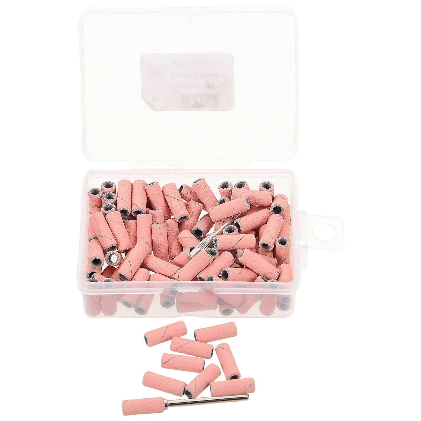 Pink Nail Sanding Bands Nail Drill Bits for Manicures 1Set