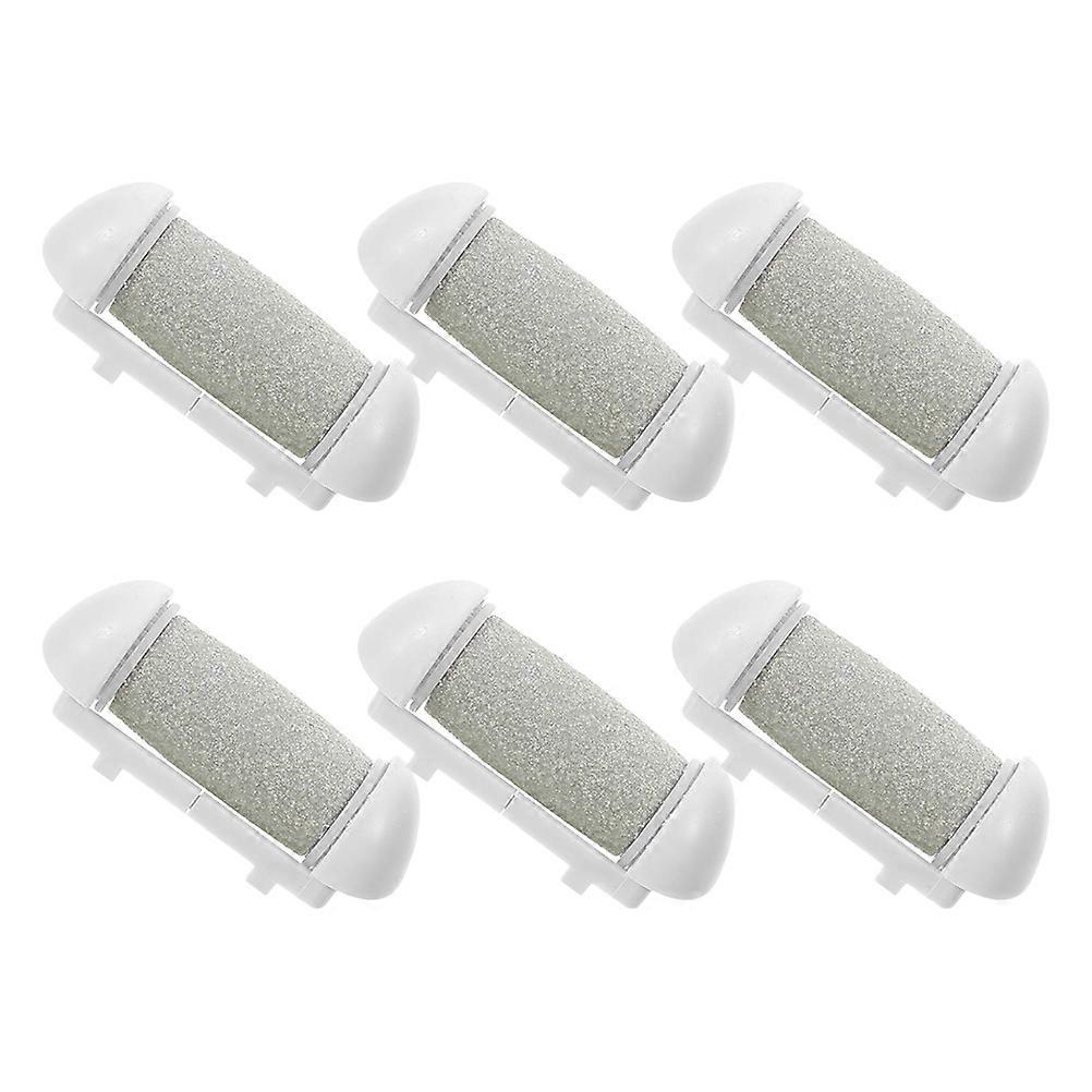 6Pcs Replacement Heads for Electric Foot Callous Remover Tool Kit Light Grey
