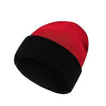 Knitted Hat Warm Stretchy Cuffed Color - Block Design Winter Perfect Fit Outdoor