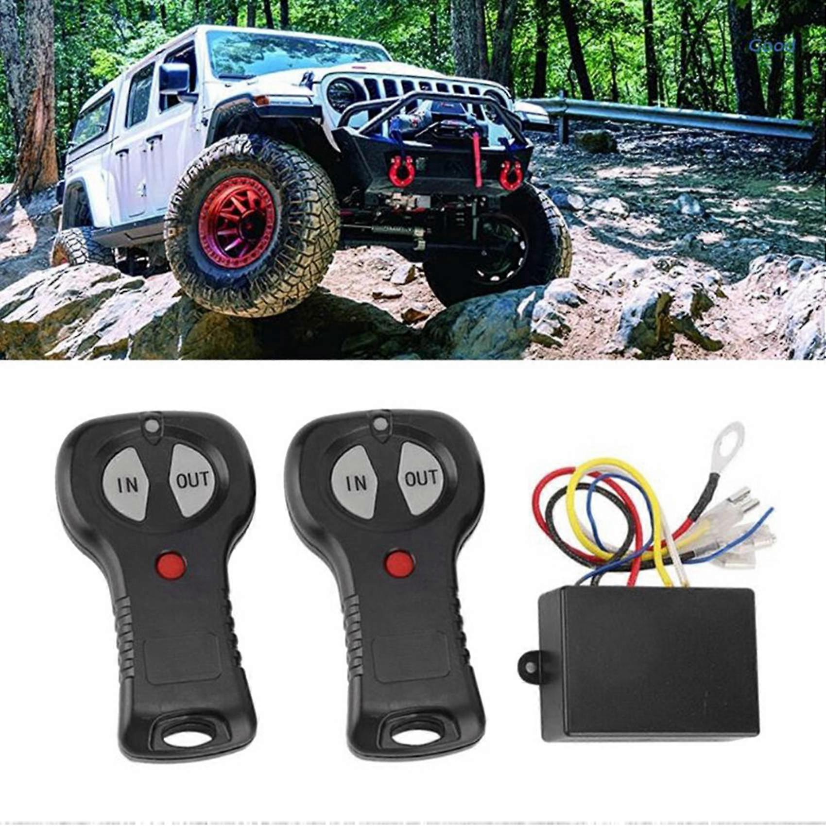 4x Universal 12V Wireless Electric Digital Winch Remote Control Kit Switch Controller Handset Accessories